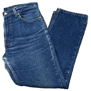 Vintage Levis 505 Mens Sz 33x30 Med Wash Distressed Straight Leg Denim Jean Blue